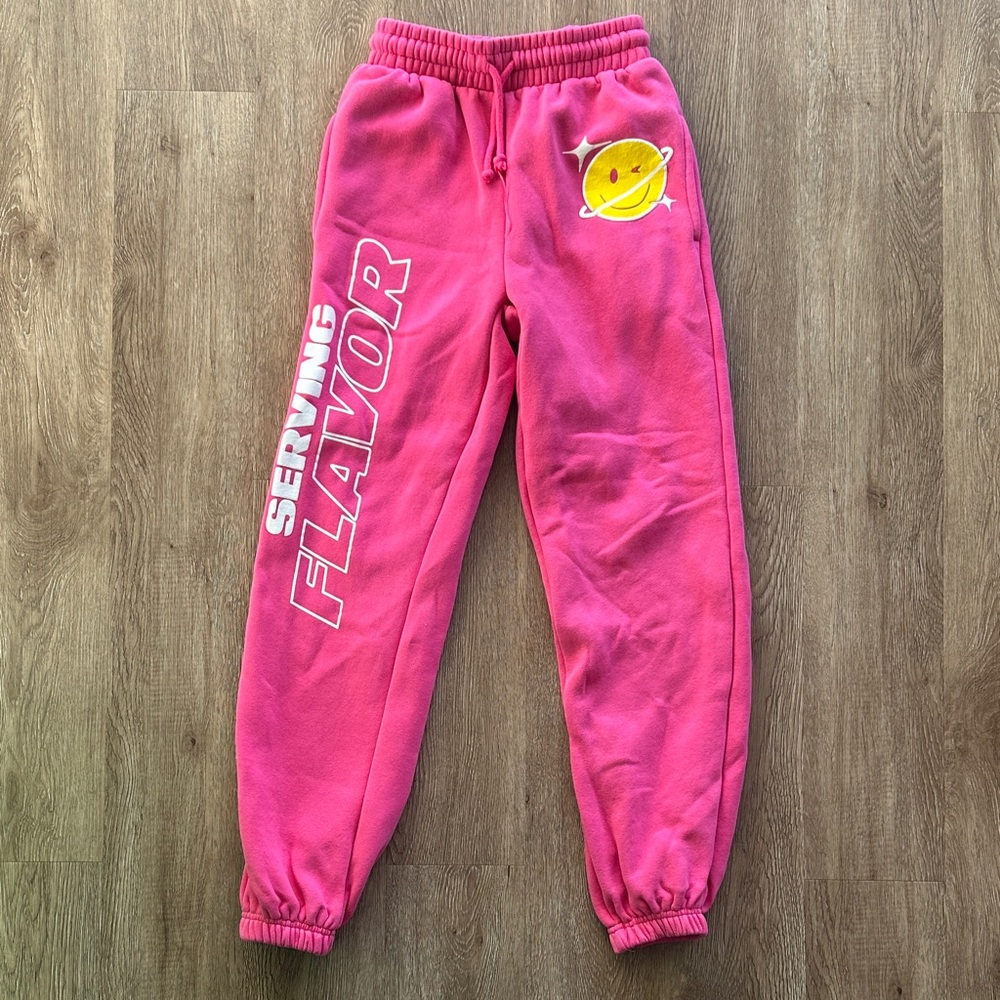 Poppi X Target Graphic Sweatpants Pink Size XXS Serving‎ Flavor Smiley